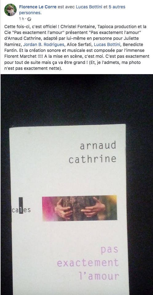 Arnaud Cathrine Adapte Pas Exactement Lamour Lucas Bottini - 